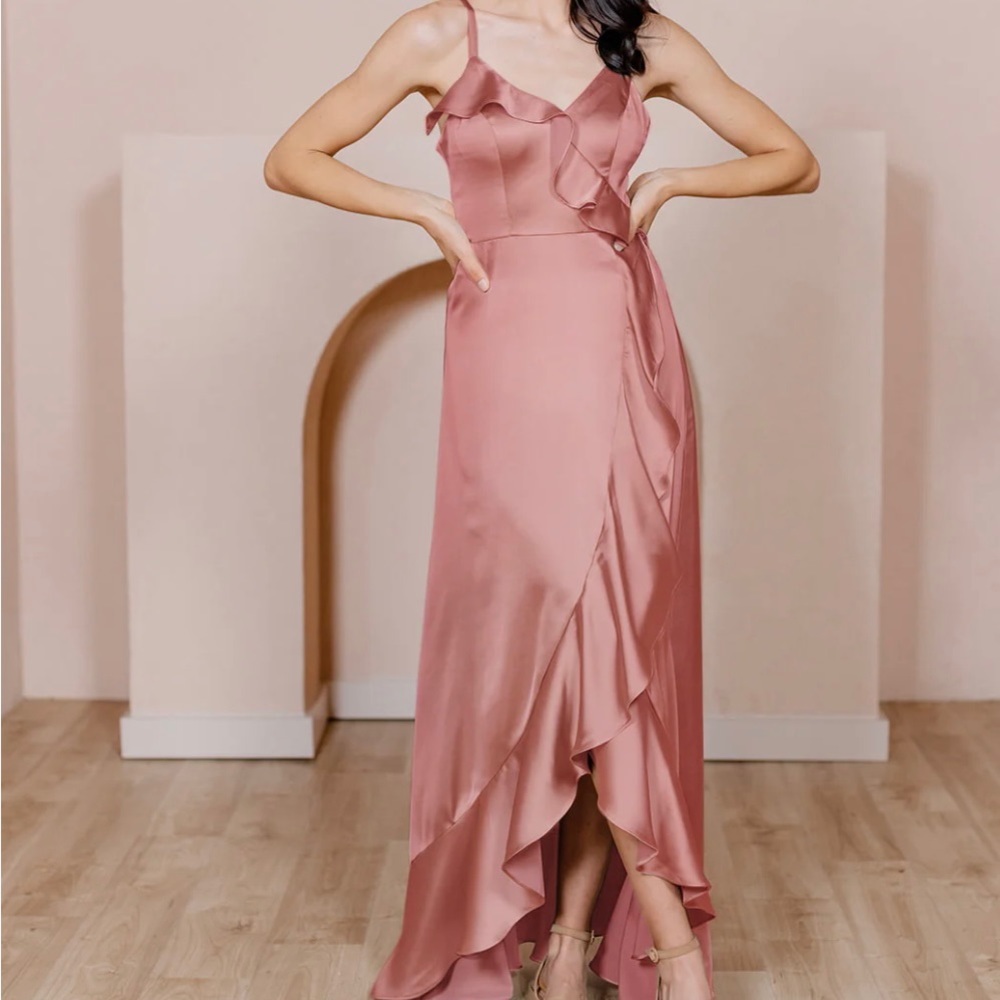Revelry Paloma Satin Dress Desert Rose Size 2